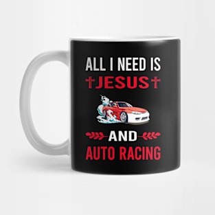 I Need Jesus And Auto Racing Automotive Autosport Mug